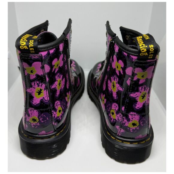 DR MARTENS Junior 1460 Pansy Patent Leather Lace Up Boots - Picture 7 of 7